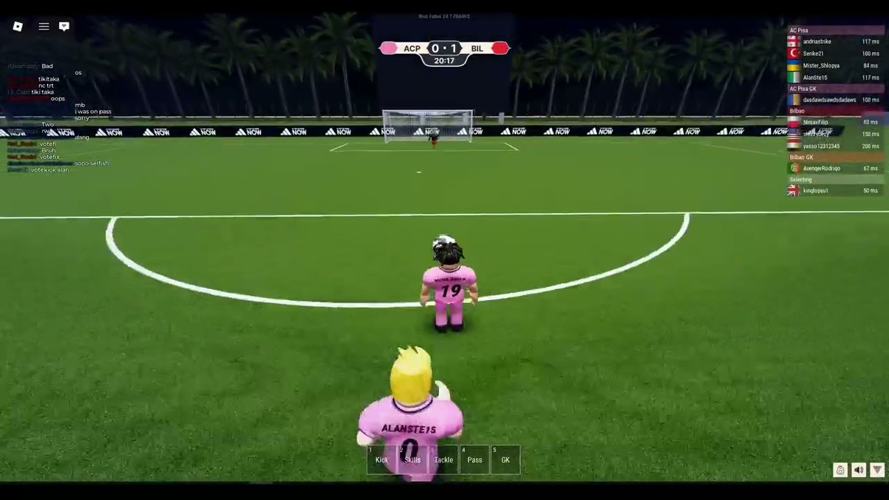 Playing as a gk in Real Futbol 24 Roblox