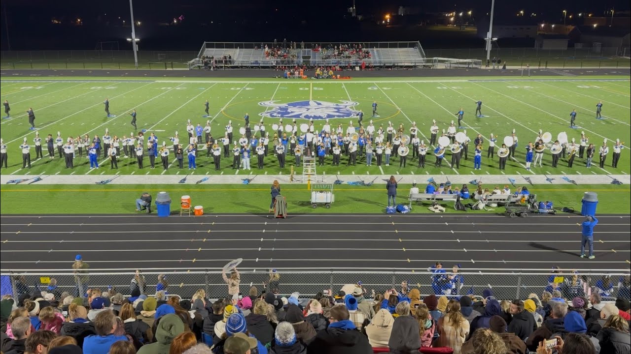 10.24.25 Final Dundee Viking Marching Band halftime performance of 2025, with 8th graders