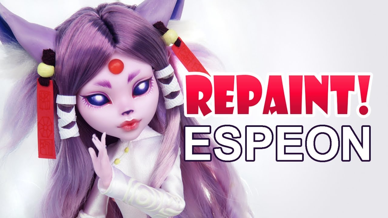 Repaint! Espeon Pokemon Eeveelutions Custom OOAK Monster High Doll