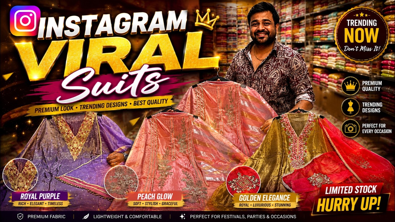 Instagram Viral Suits | Ladies Suit Wholesale Chandni Chowk Delhi