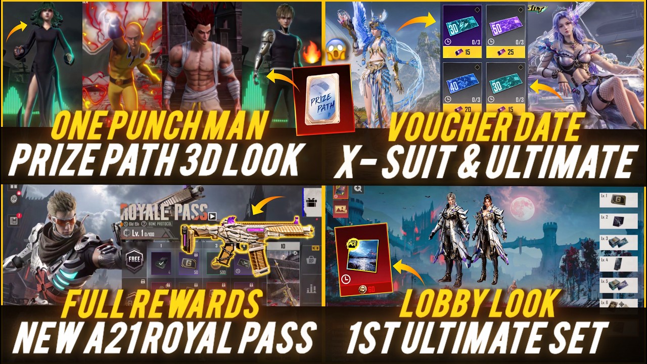🔴 4.6 NEXT PRIZE PATH 3D LOOK 🔥😱 A21 ROYAL PASS 1 TO 100 REWARDS✅ X-SUIT & ULTIMATE VOUCHER DATE