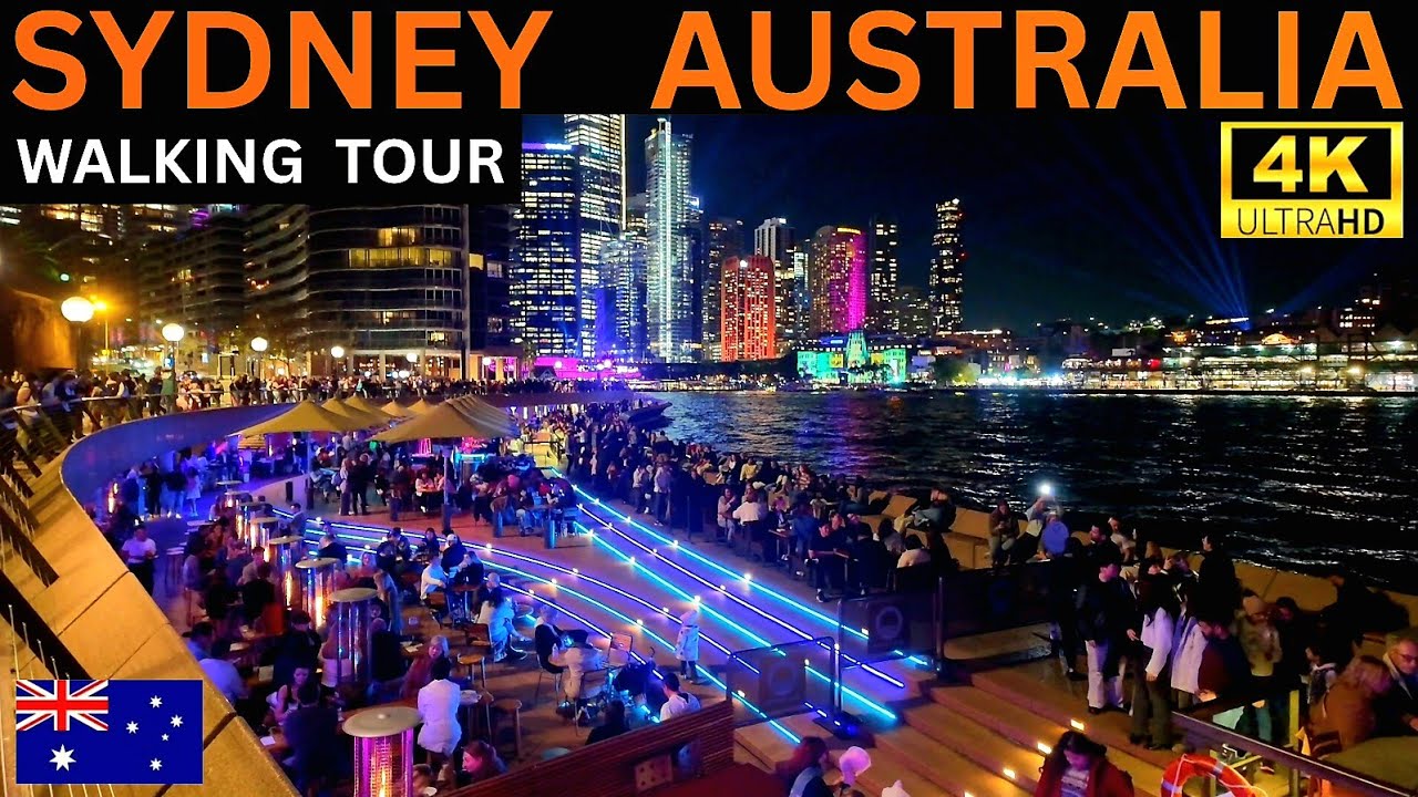 Sydney Australia Virtual Walking tour - Opera House to George Street - 4K HDR