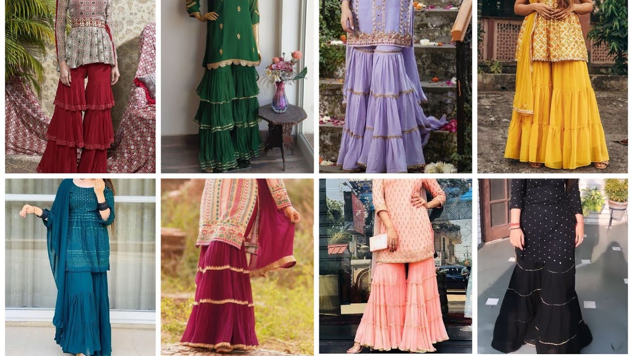 2022 Triple Frill Gharara Design / Triple Frill Sharara Design / Frill Suit / @amreenabdulazeem1246