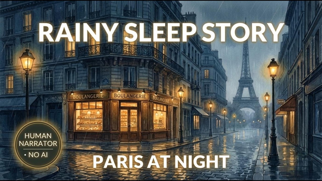 A Rainy Night Time Walk in Paris | Calm & Relaxing Sleep Story with Rain Sounds | 20 Mins