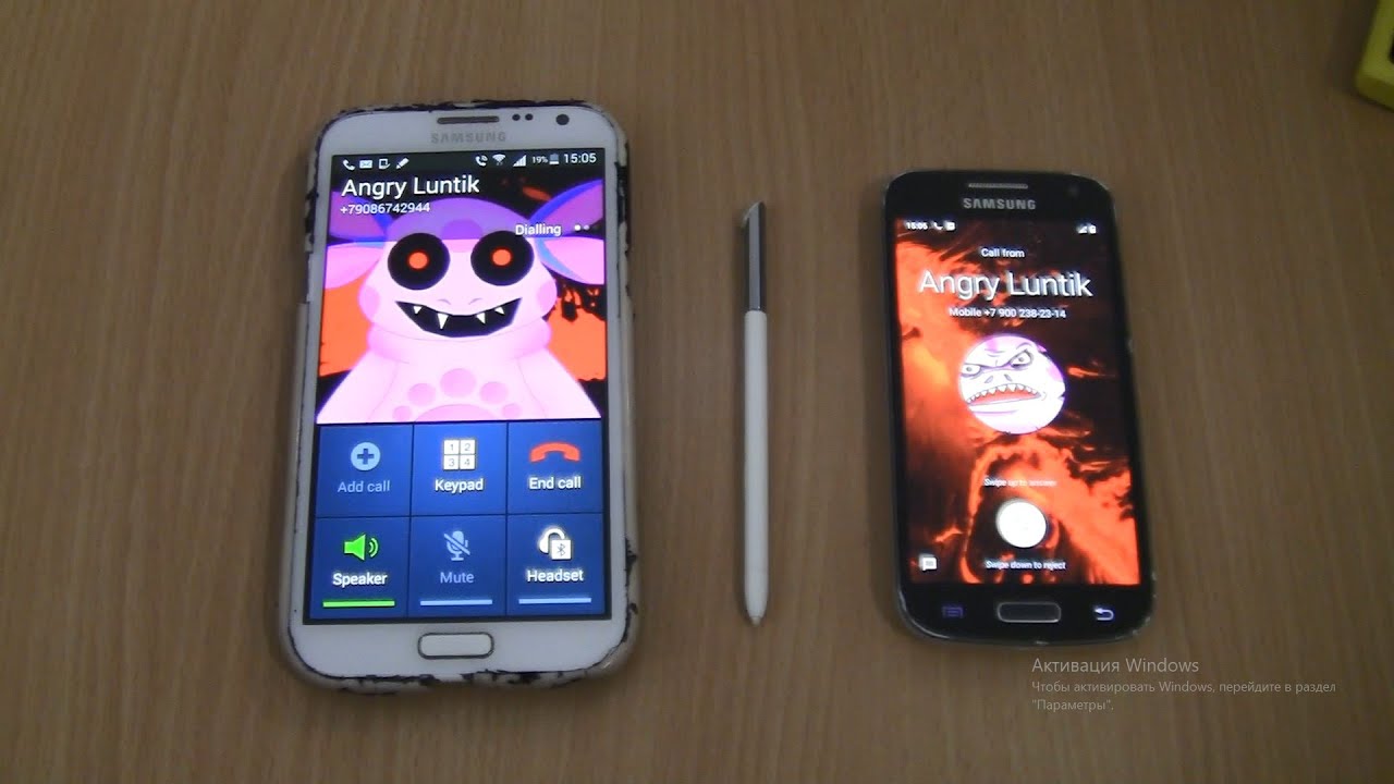 Angry Luntik Incoming call&Outgoing call at the Same Time Samsung Galaxy Note 2+S4 mini Android 11