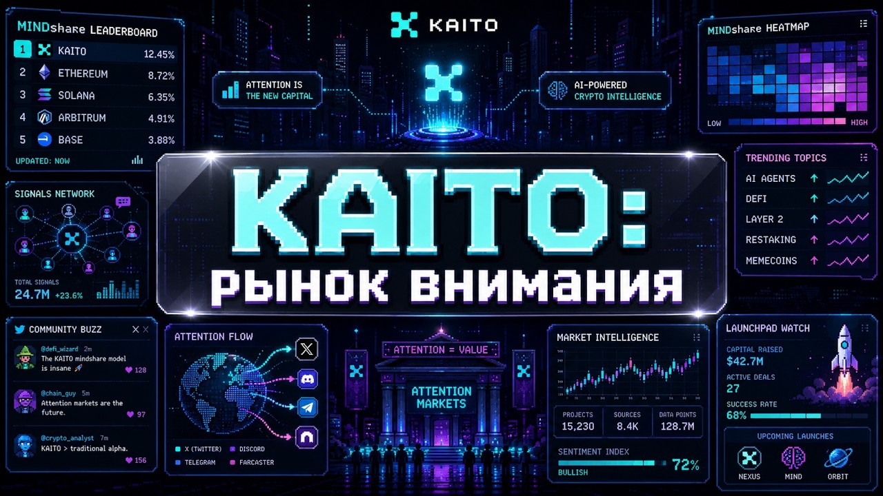 Kaito: рынки внимания, Kaito Studio и Capital Launchpad (vs Cookie3, CoinList, LunarCrush) обзор