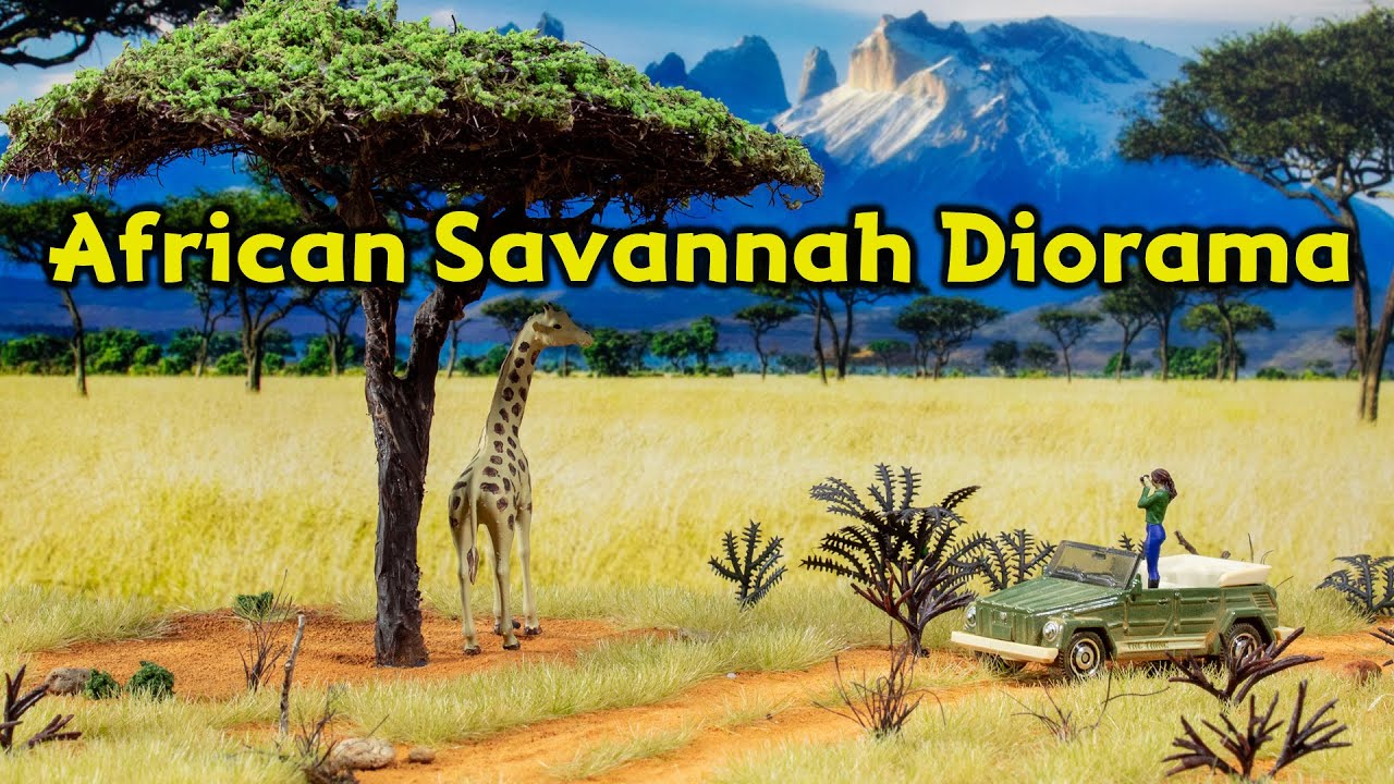 African Savannah diorama with Acacia tree tutorial, 1:64 scale