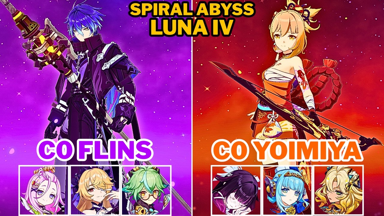 【Spiral Abyss 6.3b/6.4】 C0 Flins (NO Bineffa) & C0 Yoimiya Lunar-Charged | Genshin Impact