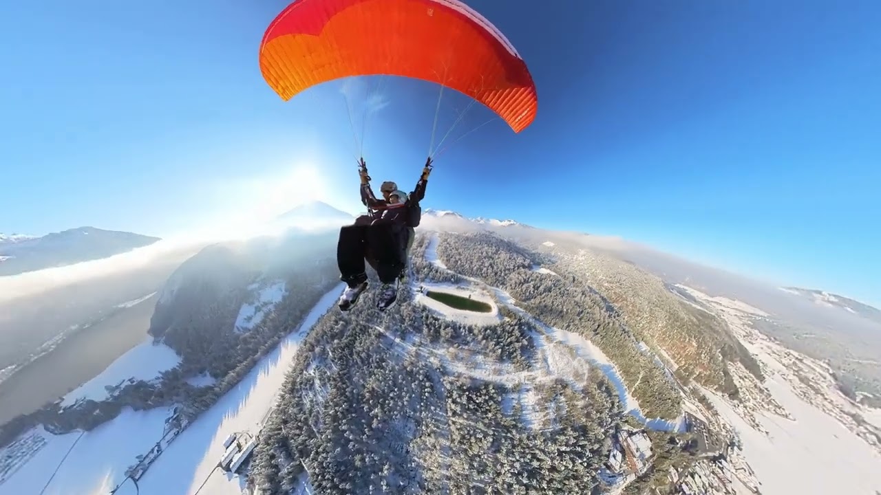 Gleitschirm Tandemflug Winterwonderland Achensee
