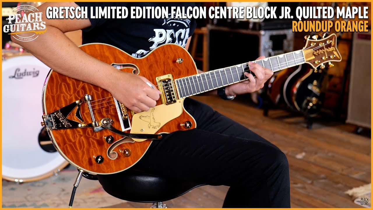 Gretsch Limited Edition Falcon Centre Block Jr. Quilted Maple Roundup Orange