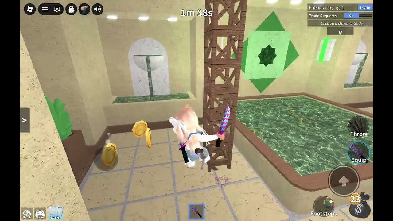 Me and my sister was teaming in murder mystery 2 BTW this is my first video 