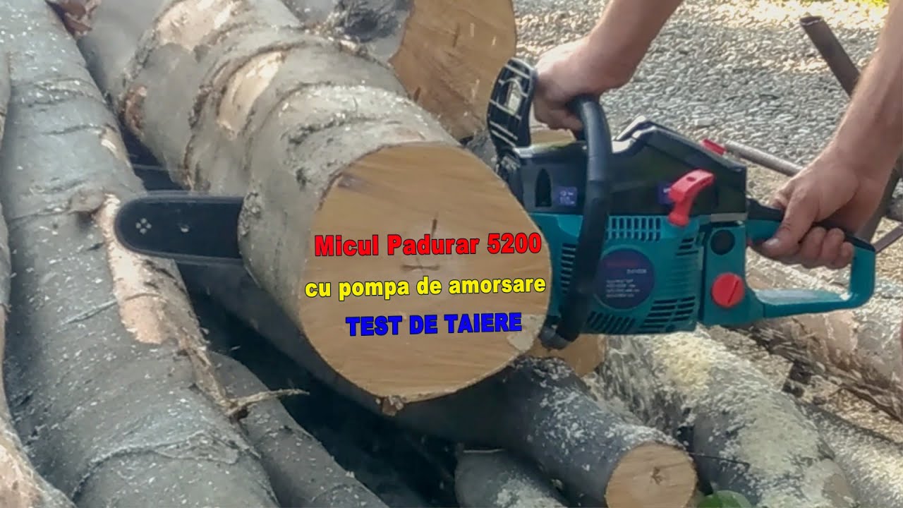 MICUL PĂDURAR 5200 cu pompă de amorsare ~ Test de tăiere