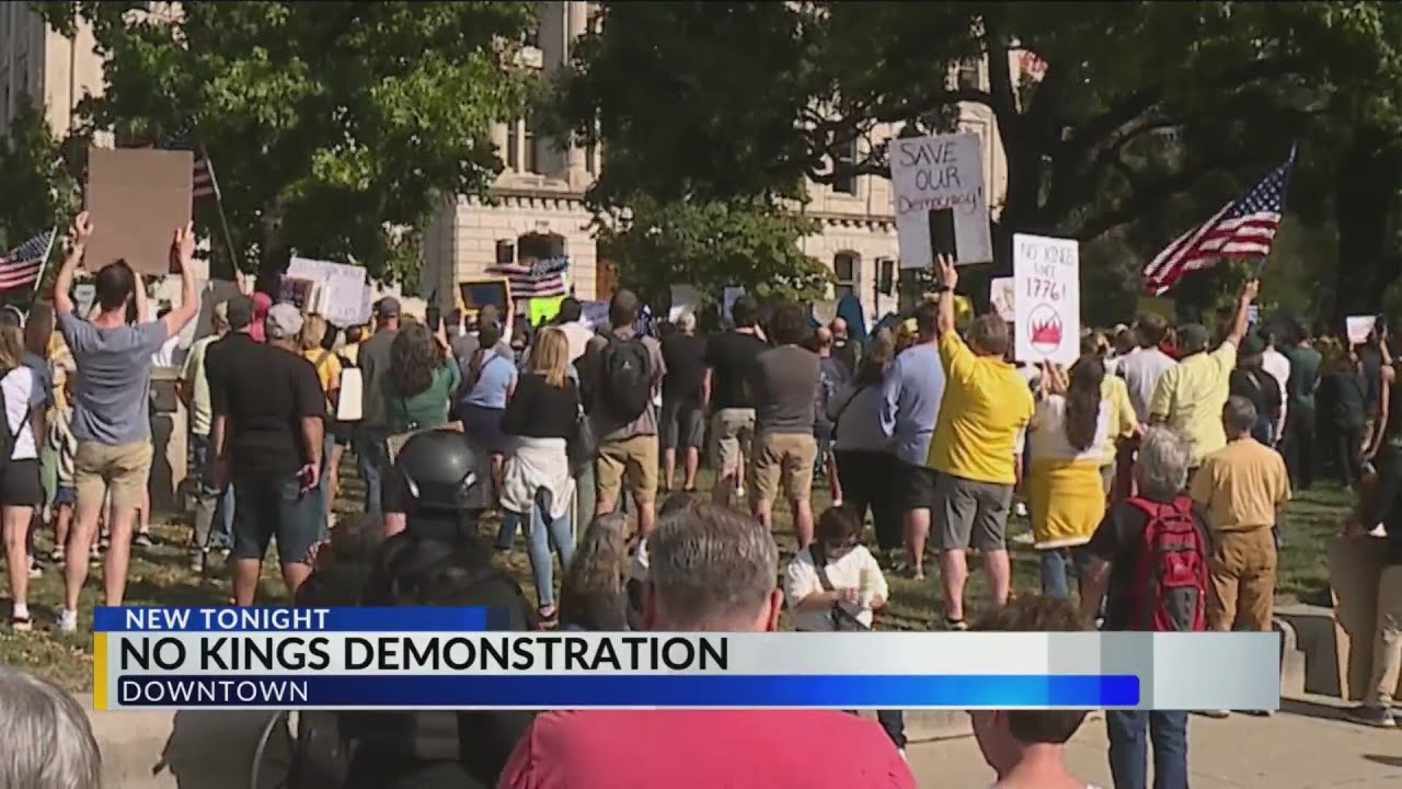 Thousands fill Indiana Statehouse lawn for No Kings protest