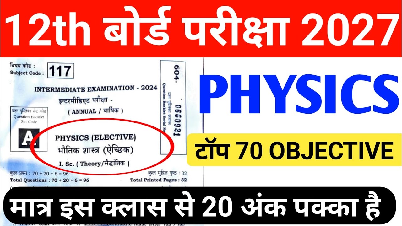 Class 12th Physics Most Important Objective Question || Vvi Objective Question 2027 12th Physics