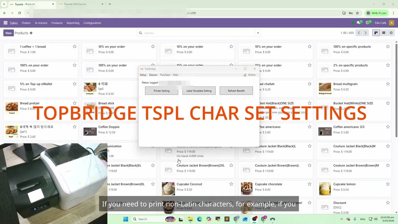 TOPSALE TopBridge TSPL printer settings