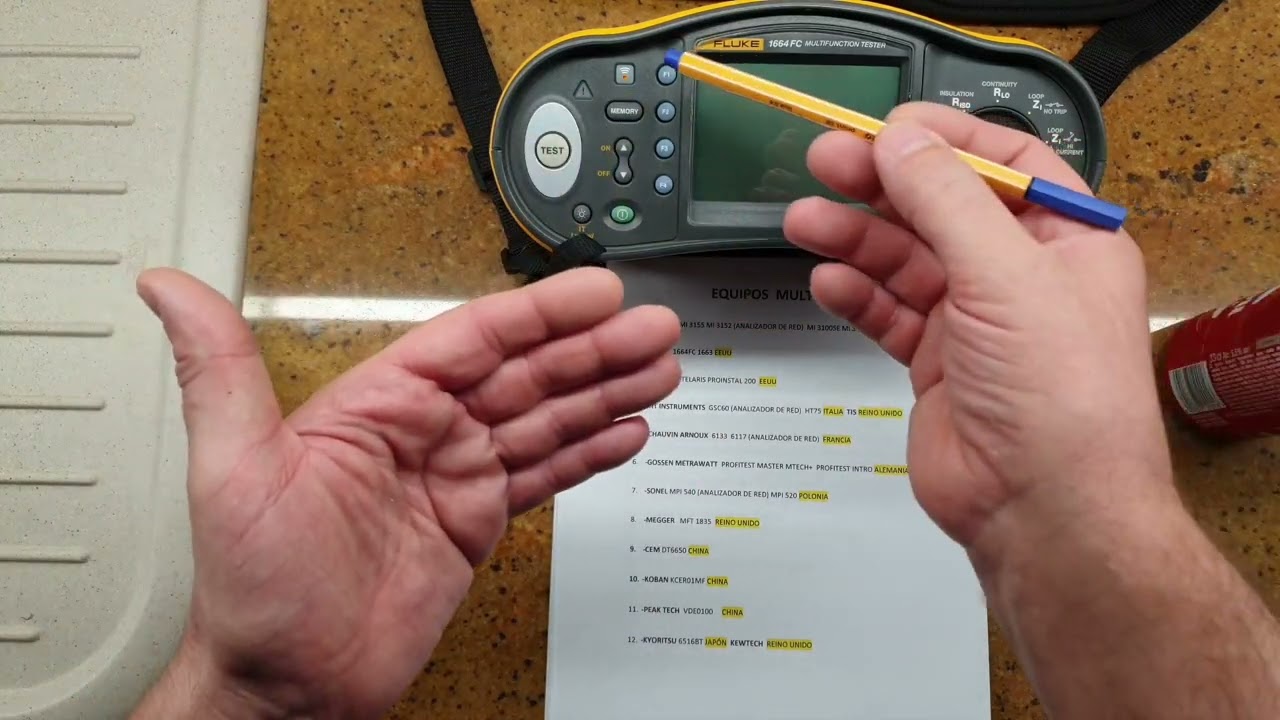 Equipos Multifunción para el análisis de instalaciones. Fluke 1664Fc algunas funciones.