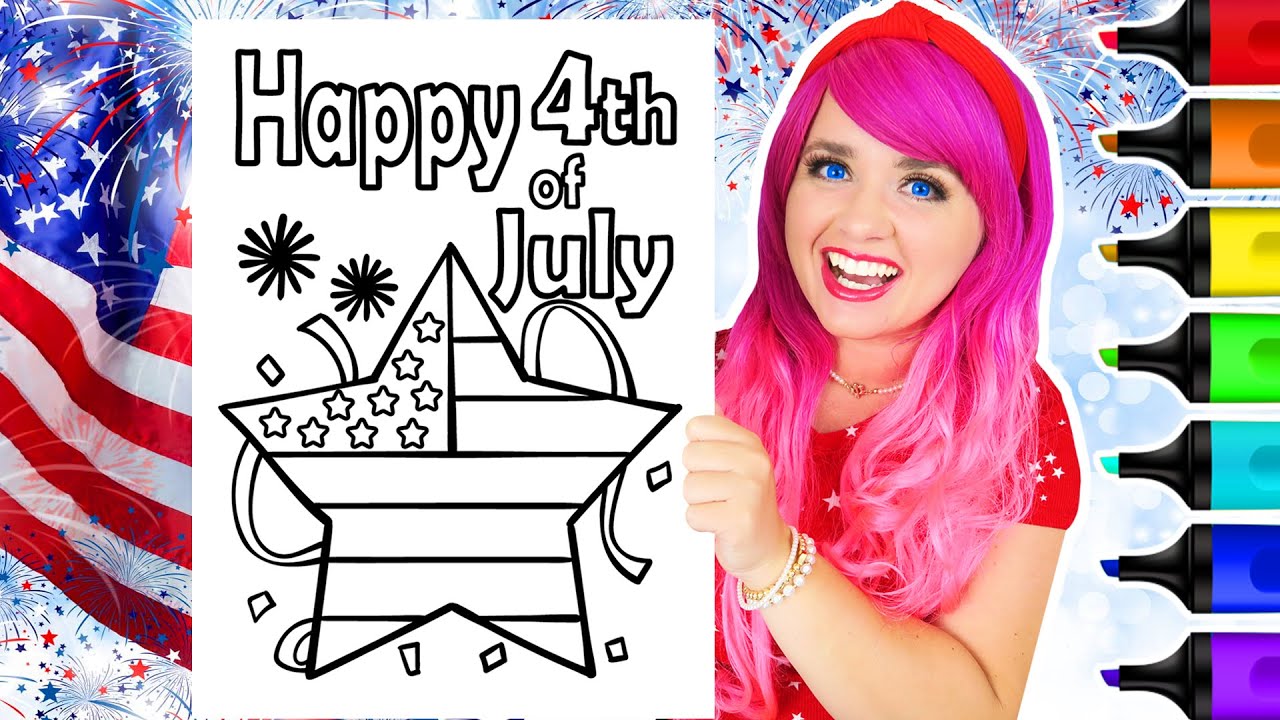 Coloring Happy 4th of July Coloring Page | Prismacolor Paint Markers