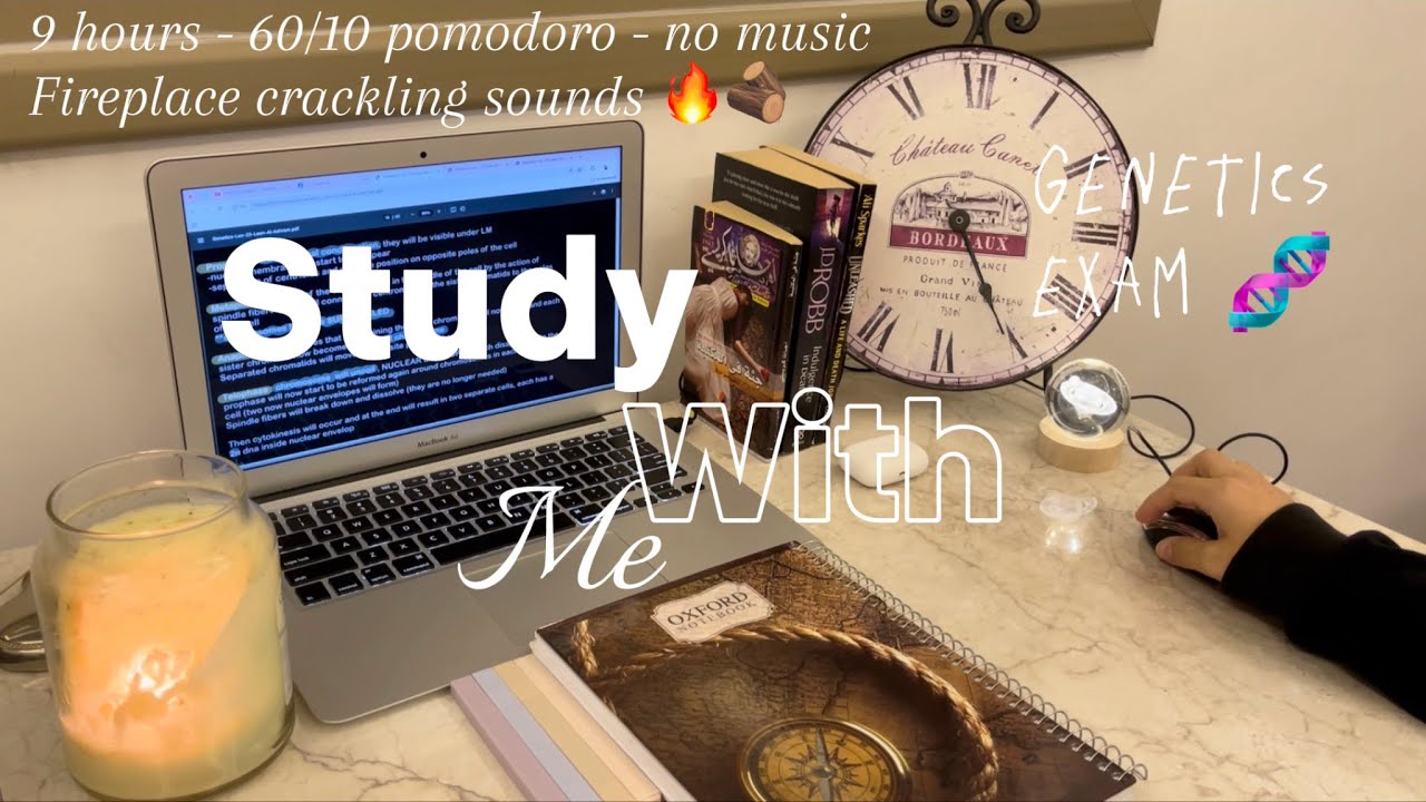 Study with me 9 hrs 🩺 | 60/10 pomodoro - final exam 🧬 - no music