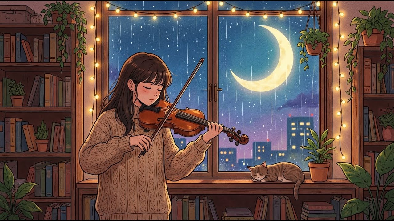 Peaceful Violin Lofi Hip Hop 🎻 Chill Night Vibes to Relax, Study & Sleep [No Copyright]