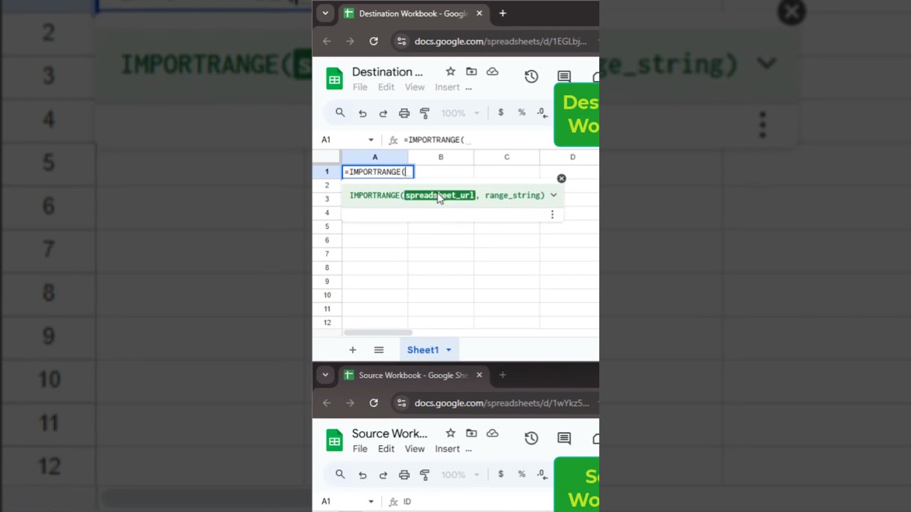 Функция импорта диапазона в Google Таблицах #googlesheets