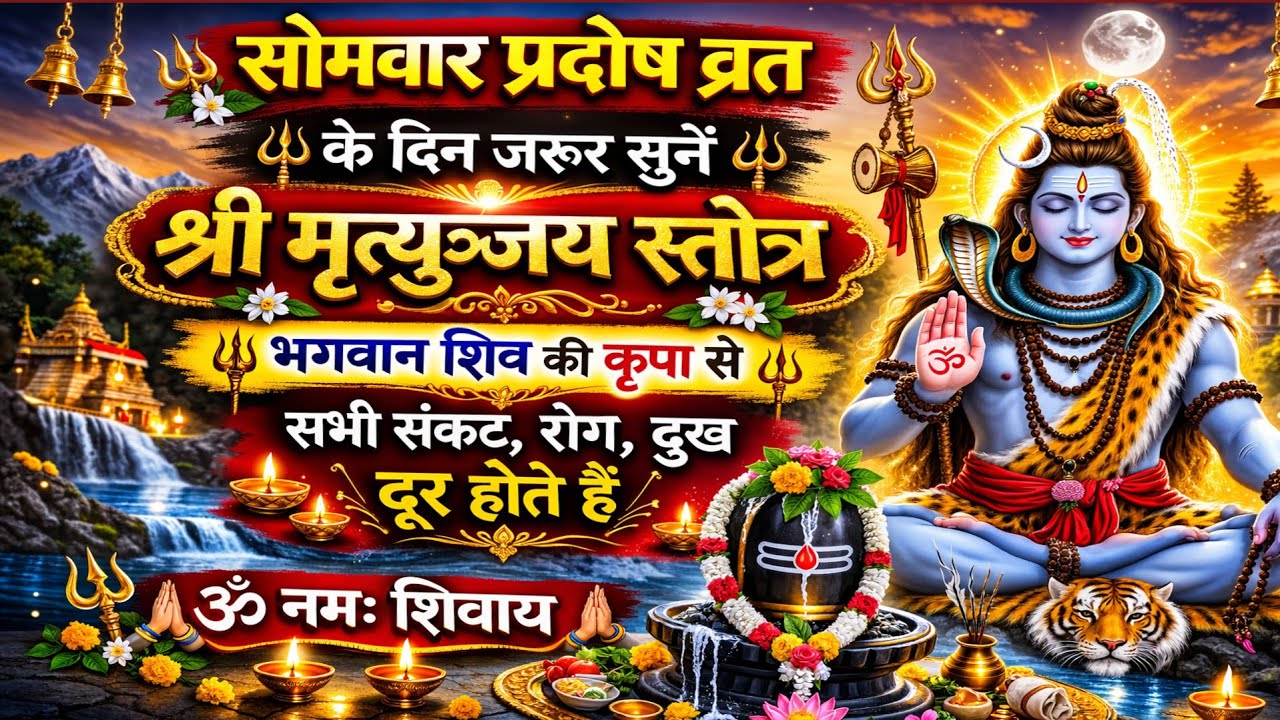 सोमवार प्रदोष व्रत के दिन जरूर सुनें | श्री मृत्युञ्जय स्तोत्र | Pradosh Vrat Bhajan | Shiv Bhakti 