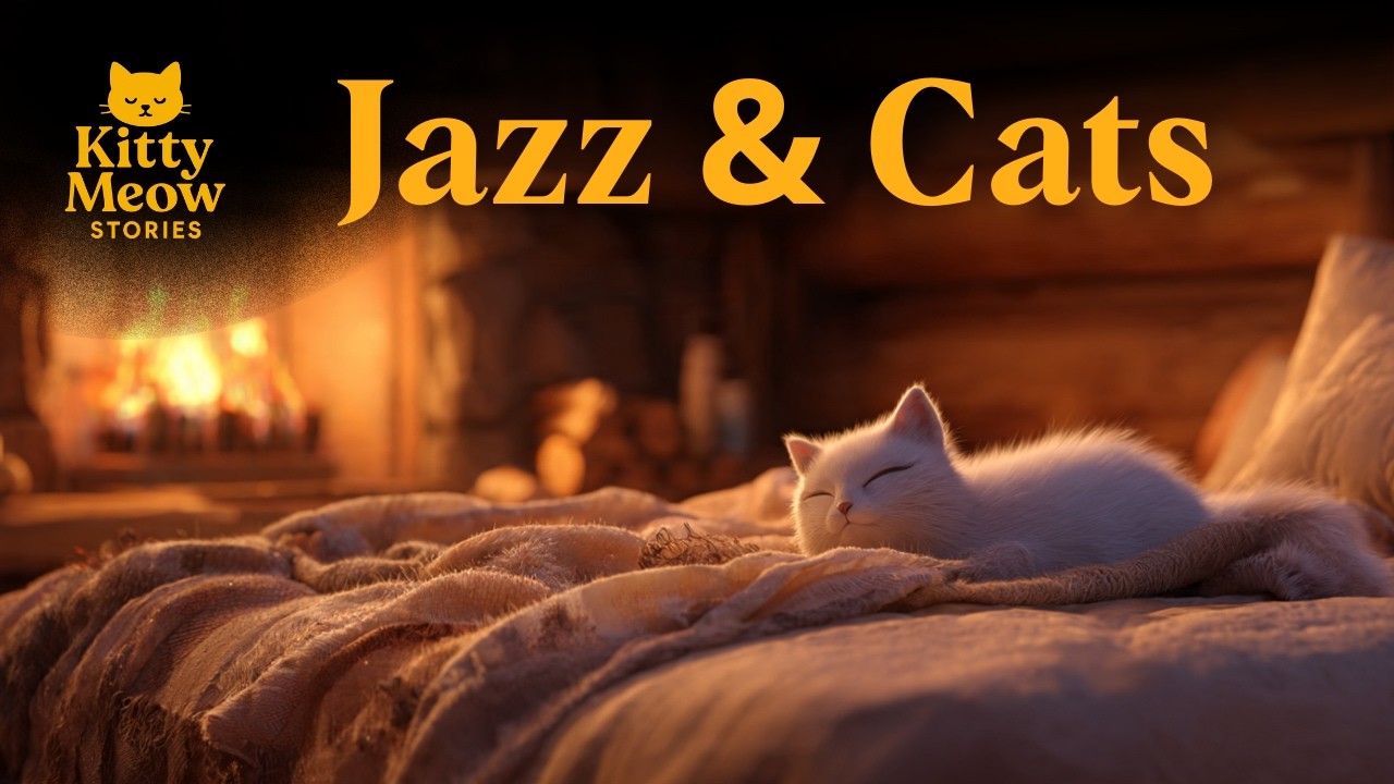 Cozy Fireplace for Cats 🐾 This Cat Sleeps Peacefully in a Snowy Cabin ❄️