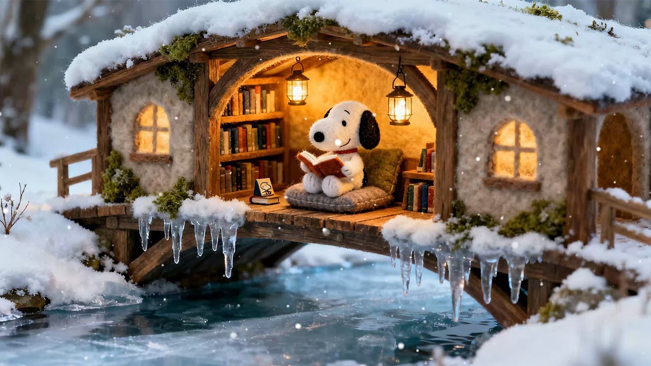 Winter Lofi Study Session ☕Snoopy Cozy Cabin Vibes 🎶Chill Beats for Sleep and Relaxation