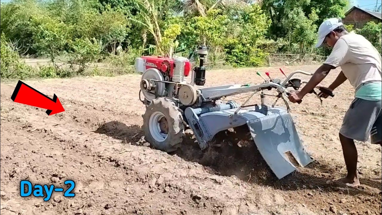 Bed Making & Weeding work by KAMCO Er90 Power Tiller in cucumber field || Power Tiller performance