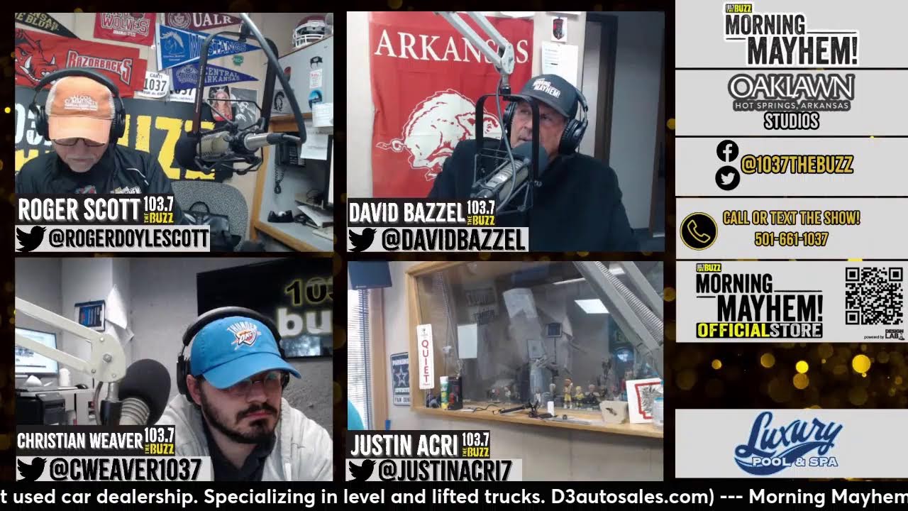 Morning Mayhem with David Bazzel and Roger Scott is LIVE from the Oaklawn Hot Springs Studio!