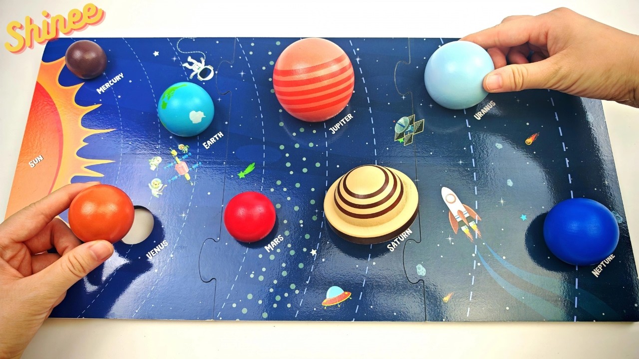 Learn Solar System and Fun Facts with Activity Puzzle for Toddlers | Planets Video for Kids