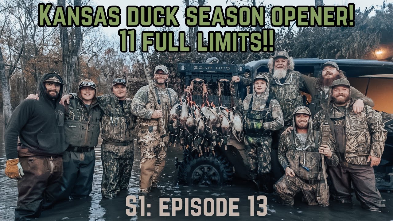 Kansas Duck Hunting on Opening Day! 11 Full Limits! S1: Episode 13
