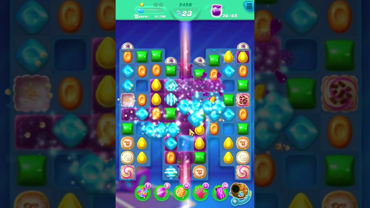 Candy Crush Soda Saga, уровень 5450: получите 3 звезды, 25 ходов.