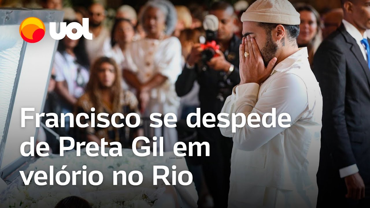 Preta Gil velório: Filho Francisco Gil se despede de mãe no Theatro Municipal do Rio