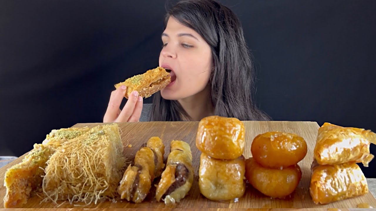 BAKLAVA, KADAIF & MORE | MUKBANG | ASMR | SYRUPY STICKY SOUNDS