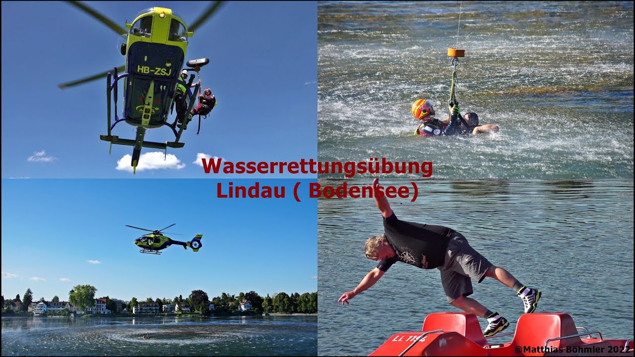 Wasserrettungsübung am Bodensee mit der 🚁Alpine Air Ambulance 08.07.2022