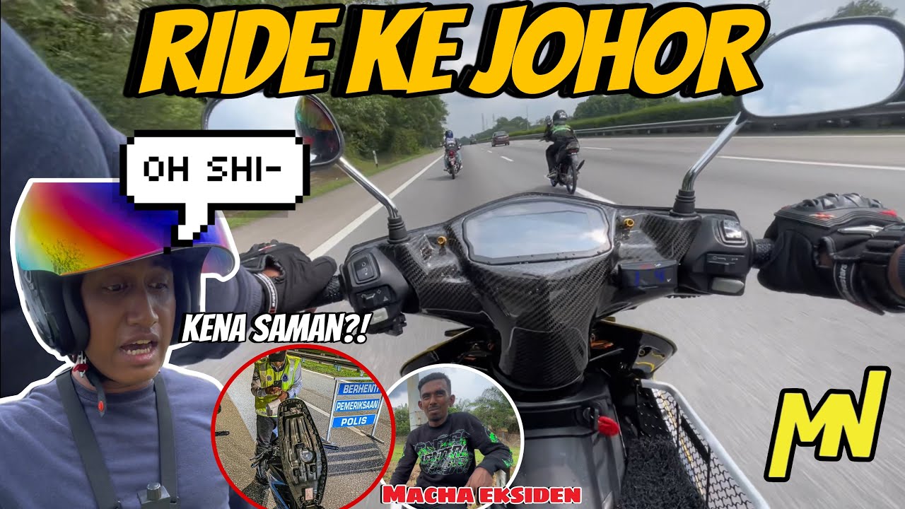 Ride Pergi Johor | Kari Kambing 40 Hari 🍖 | Macha Eksiden Masa Ride😵| Motor X1R Aku kna Saman 🤦🏻