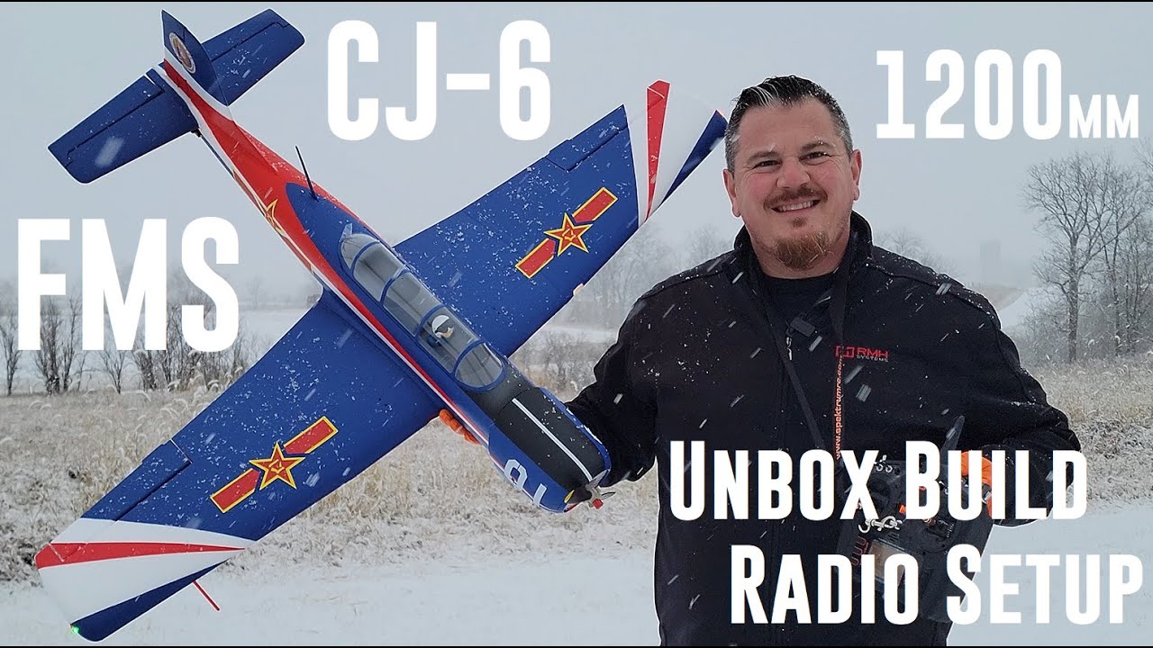 FMS - CJ-6 - 1200mm - Unbox, Build, & Radio Setup