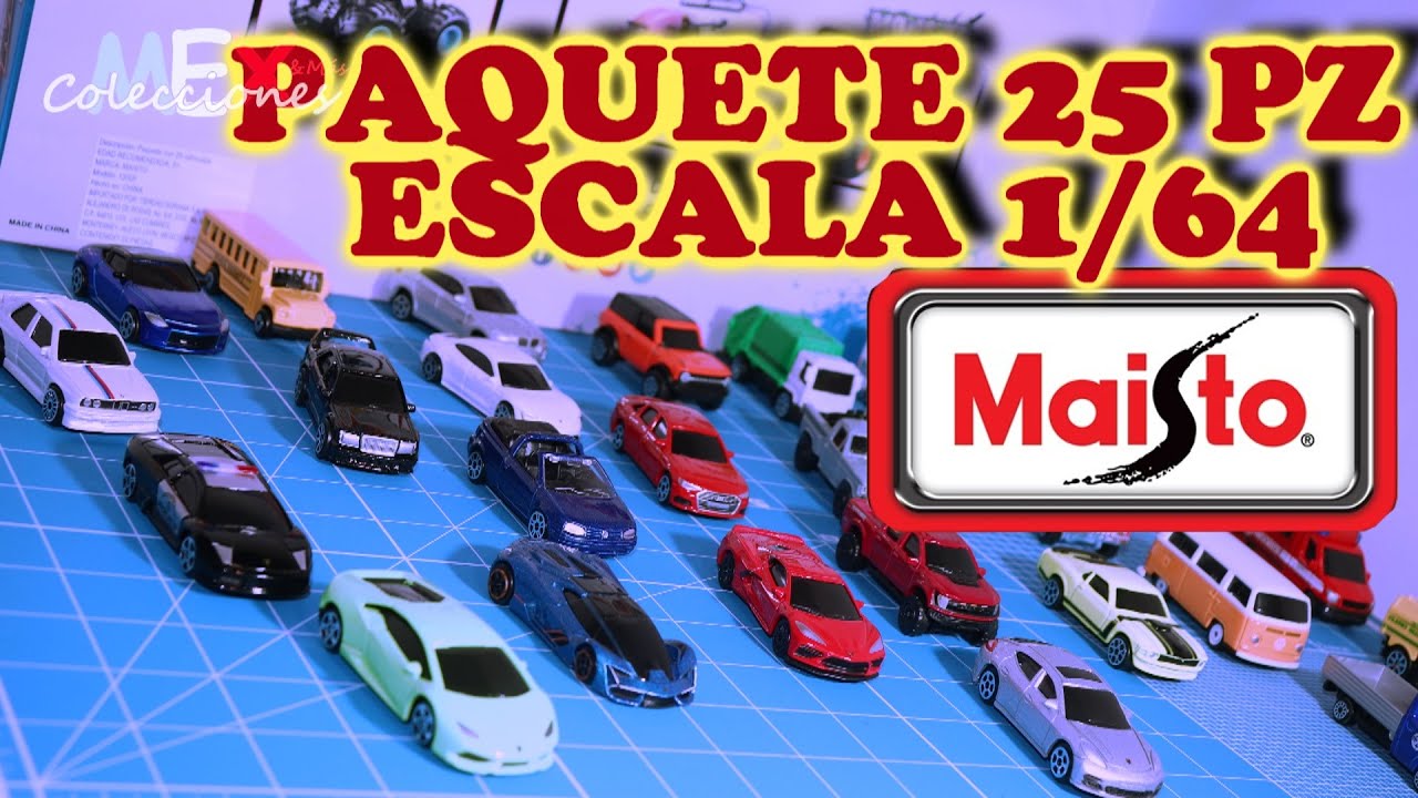 PAQUETE DE 25 AUTOS A ESCALA MARCA MAISTO | ESCALA 1/64