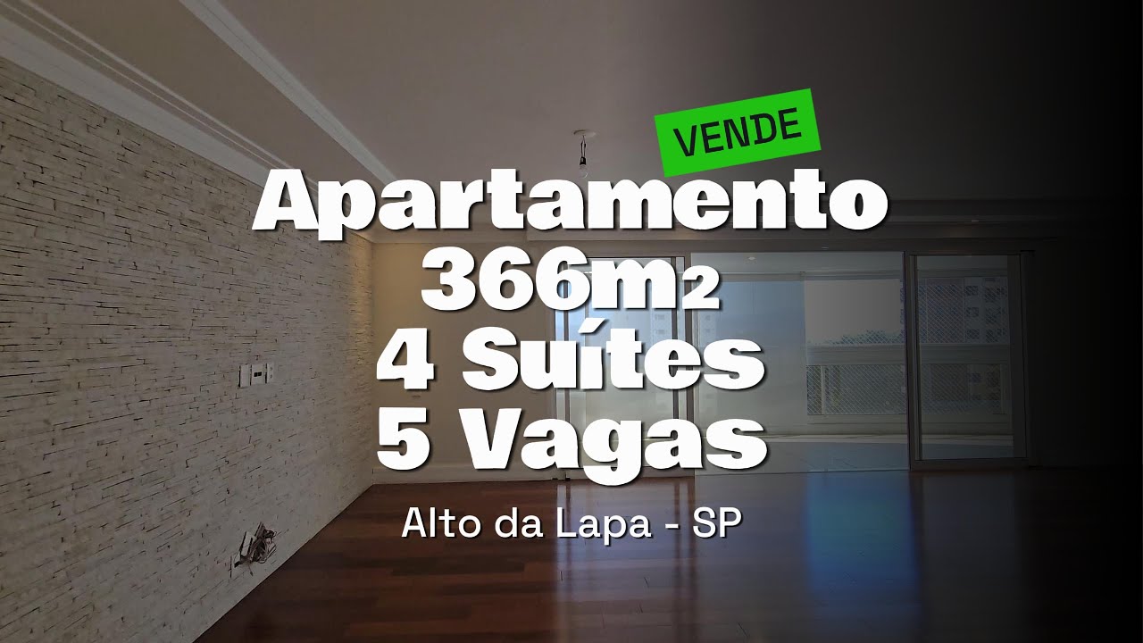 Apartamento &agrave; venda no Alto da Lapa, com 366m&sup2; e uma unidade por andar