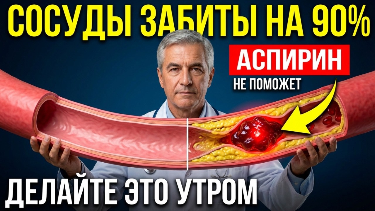 ТРОМБ ФОРМИРУЕТСЯ ПРЯМО СЕЙЧАС! Вот что реально чистит сосуды после 55 - аспирин не работает