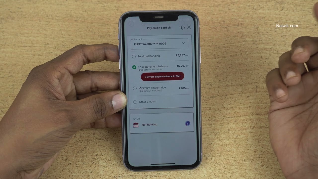 IDFC First Bank Credit Card Bill Payment
