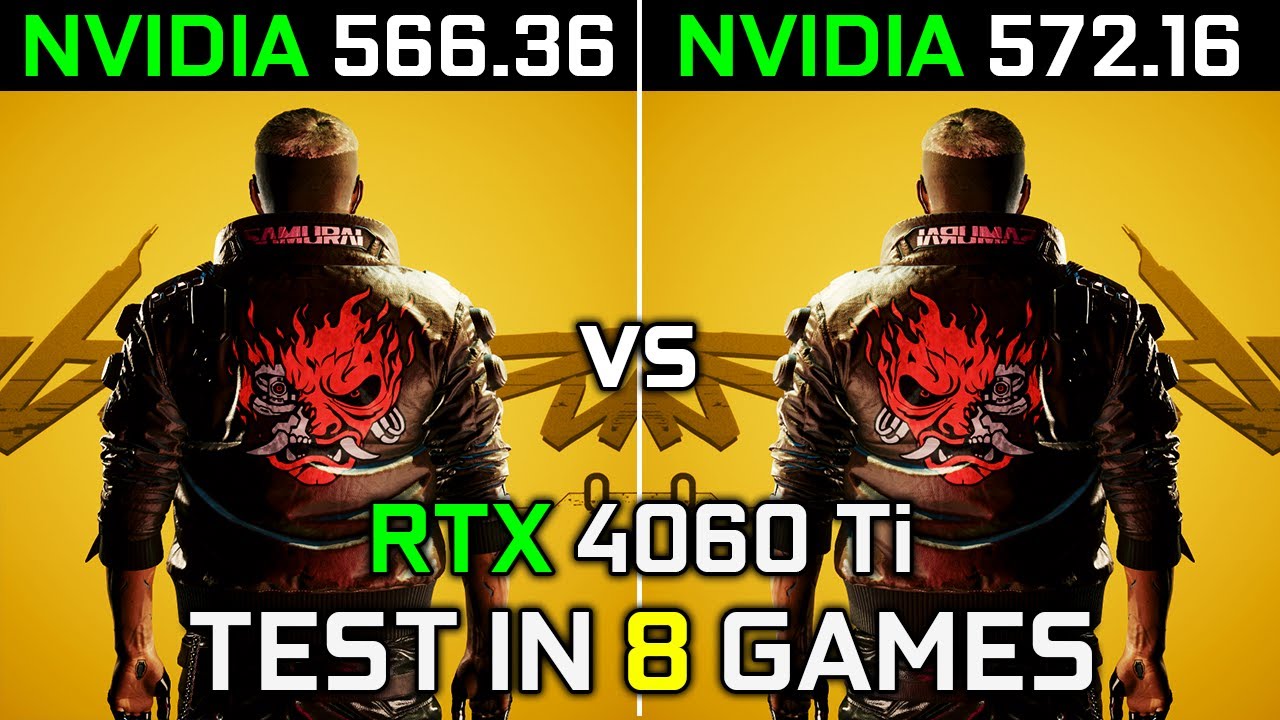 Nvidia Drivers (566.36 vs 572.16) RTX 4060 Ti | Test in 8 Games 2025