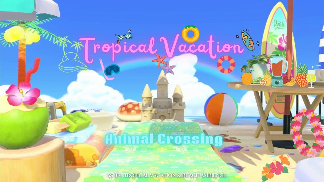 Tropical Vacation 🏝️ ~ Relax At The Beach 🏖️🍹| Waves & Seagulls🐚🌊