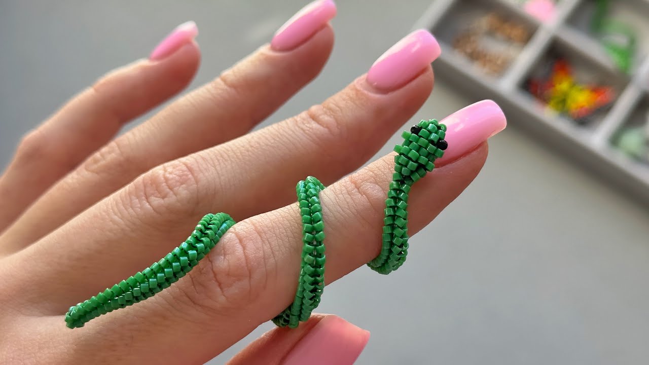Beaded Snake Ring Tutorial 🐍 Unique Beadwork Design