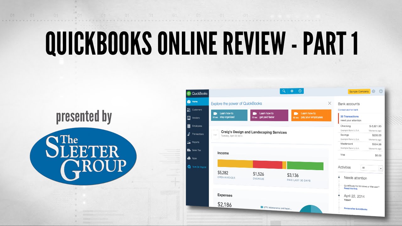 QuickBooks Online (QBO) Review / Tutorial - Part 1