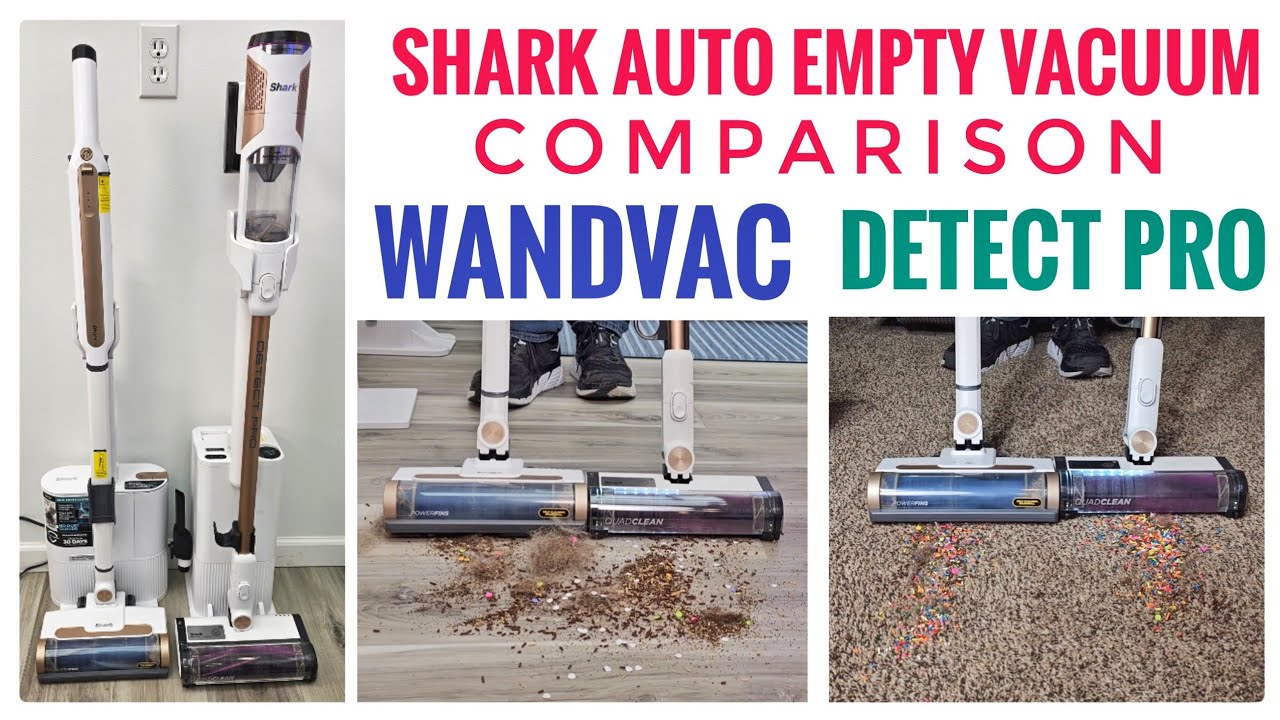 Shark Auto Empty Vacuum Comparison  Shark WS642AE WANDVAC vs Shark IW3511 Detect Pro