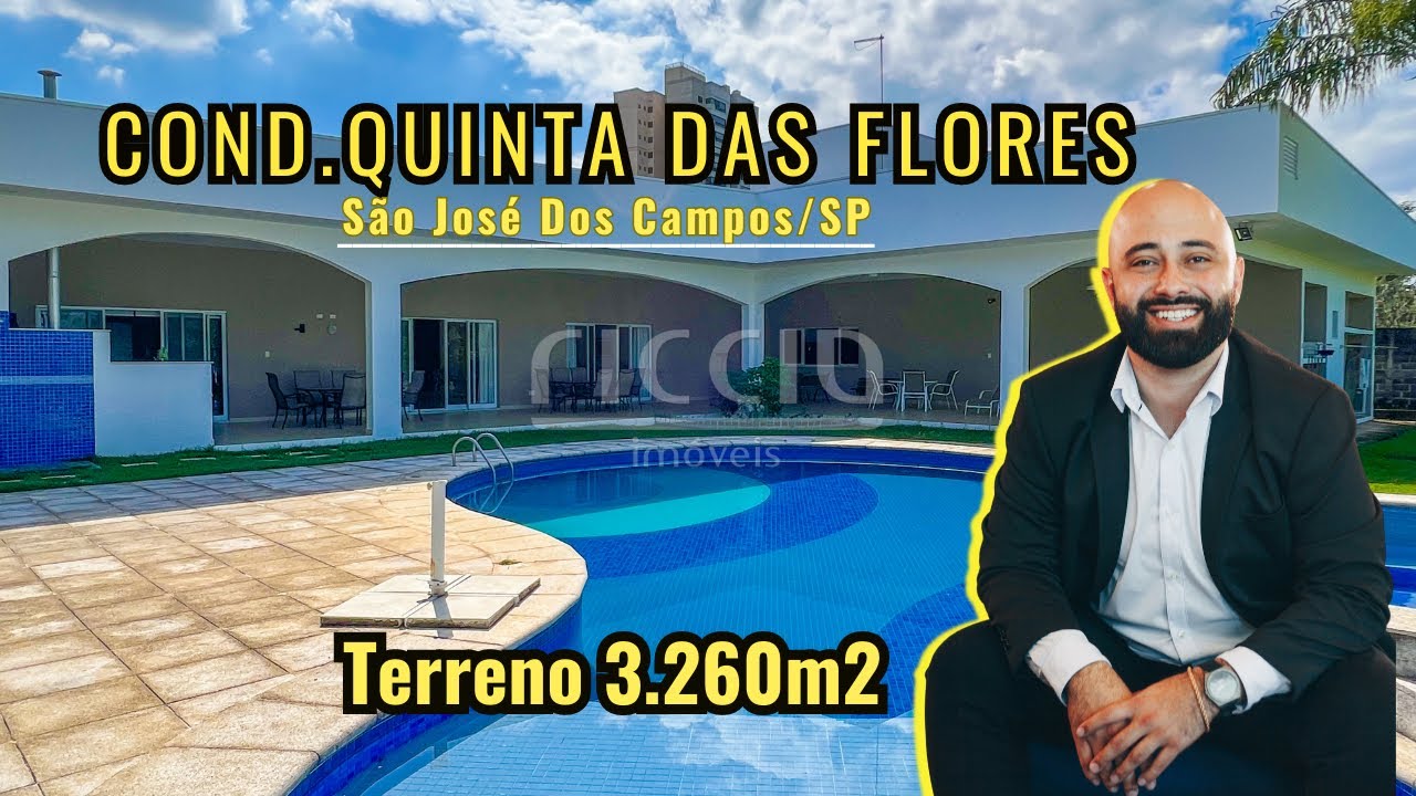 Na melhor localização do condomínio Quinta das Flores, terreno PLANO com 3260m2. São José dos Campos