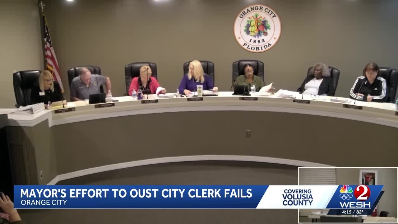 Orange City Council rejects mayor’s bid to fire city clerk after heated meeting