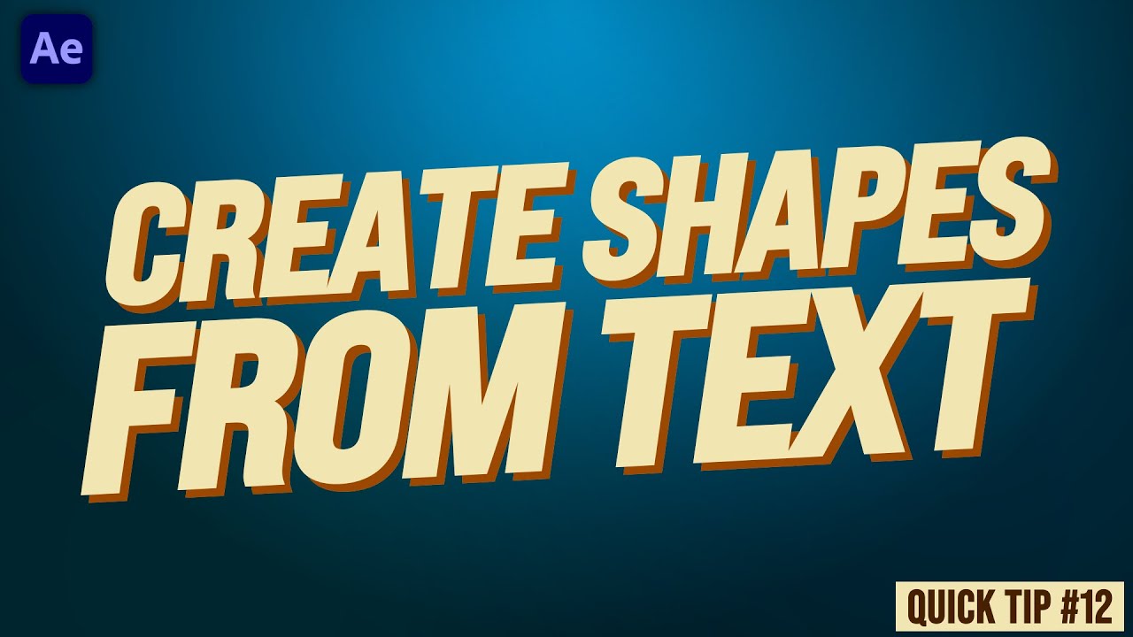 How to Create SHAPES From TEXT in AE! | Adobe After Effects Tutorial