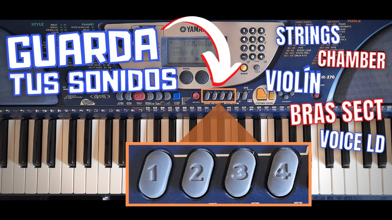 【Tutorial】| ✅ ¿Cómo GUARDAR CORRECTAMENTE los sonidos en los TECLADOS YAMAHA PSR 225, 270 Y 340? 🎹🎧